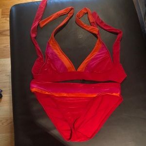 Red & orange bathing suit
